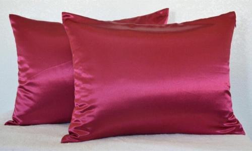 Bordo Ipek Saten Yastık Kılıfı 50 X 70 2'Li