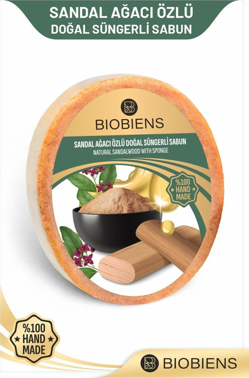 Sandal Ağacı Özlü Duş Ve Cilde Özel Doğal Süngerli Sabun