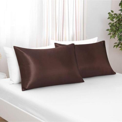 Kahverengi Ipek Saten Yastık Kılıfı 50 X 70 2'Li