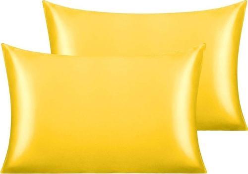 Sarı Ipek Saten Yastık Kılıfı 50 X 70 2'Li