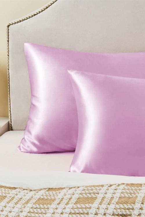 Pembe Ipek Saten Yastık Kılıfı 50 X 70 2'Li