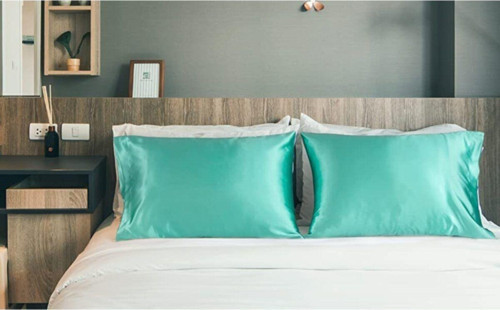 Turkuaz Ipek Saten Yastık Kılıfı 50 X 70 2'Li