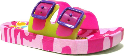 Pembe Yeşil Tokalı Anatomik Çocuk Terlik