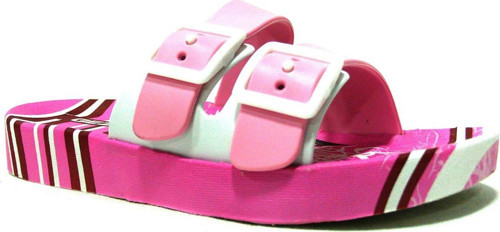 Pembe Beyaz Fuşya Tokalı Anatomik Çocuk Terlik