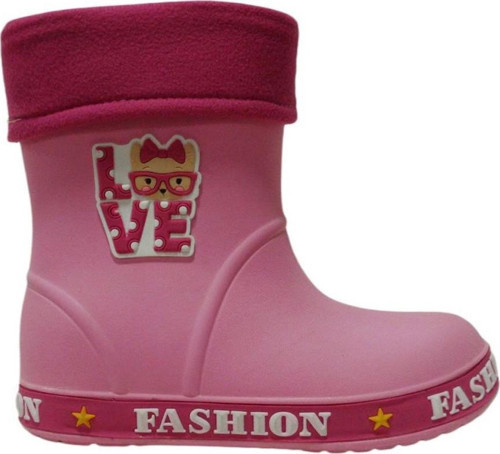 Pembe Fuşya Termal Çoraplı Çocuk Yağmur Botu