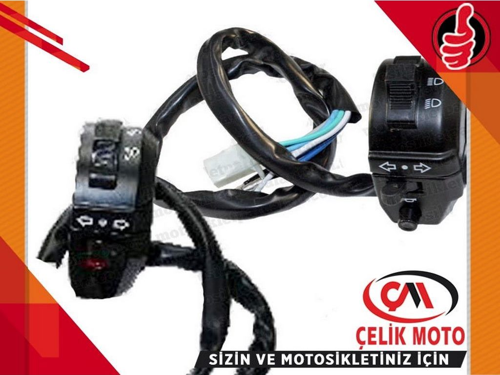AGK CG 125 KUMANDA KOMPLE SAG-SOL SIYAH #31002