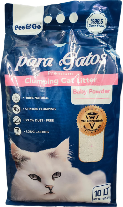 Pee&Go Clumping Cat Litter Baby Powder (Bebek-Pudralı)