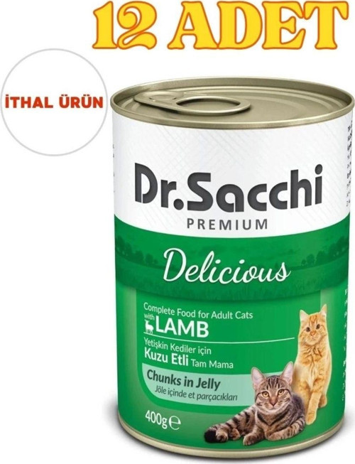 Kuzu Etli Konserve Kedi Maması 12 x 400gr