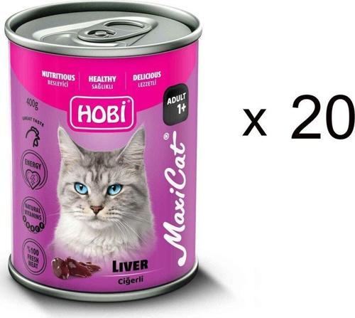 Maxicat Ciğerli Kedi Konserve Mama 400 g (20 Adet)