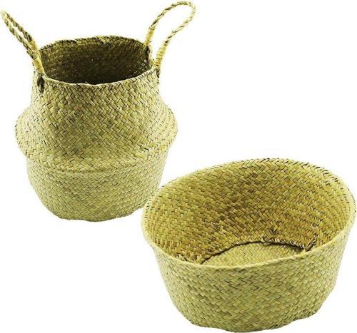 2IN1: KULPLU - KULPSUZ  HASIR ORGANİZER SEPET Ç: 33---25CMY:15-30CM-Findit