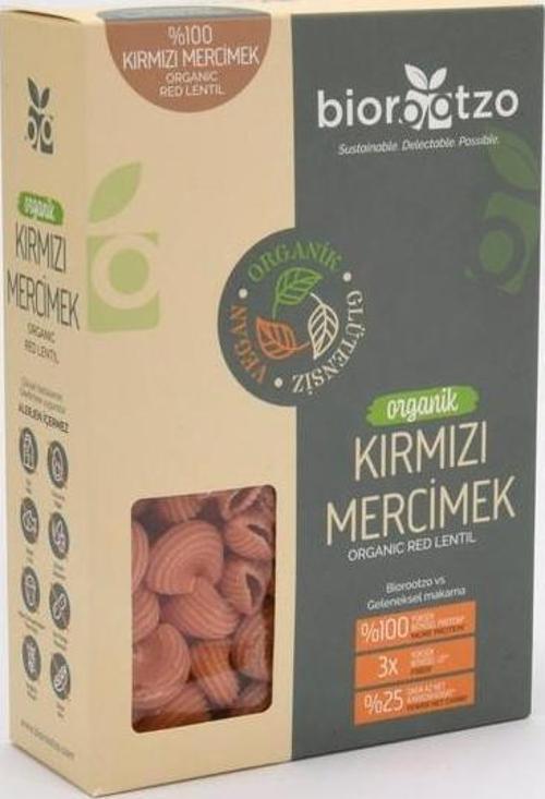 Glütensiz ve Vegan Artizan Bronz Kalıp Kırmızı Mercimek Mantı - Pipe Rigate 200 g