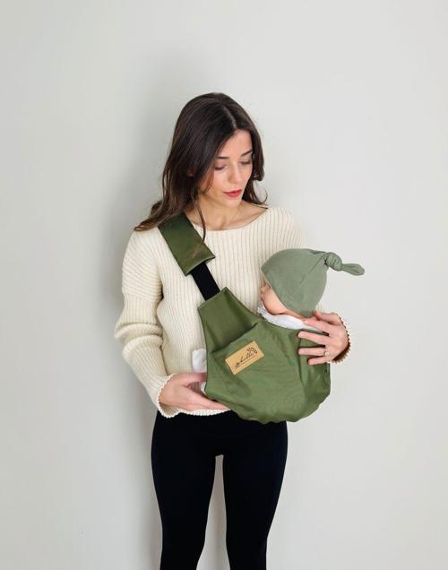 Child Carrier - 10 Ay - 4 Yaş (18 Kg) Haki Cepli Çocuk Taşıyıcı Sling