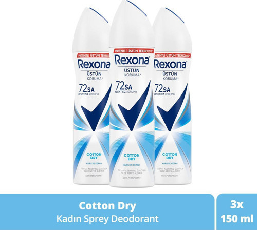Cotton Dry Kadın Deodorant 150ML 3lü Set