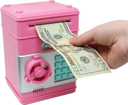 Elektronik Işıklı Sesli Şifreli Kasa Otomatik Kağıt Para Alan Kasa Atm Şifreli Pilli Kumbara