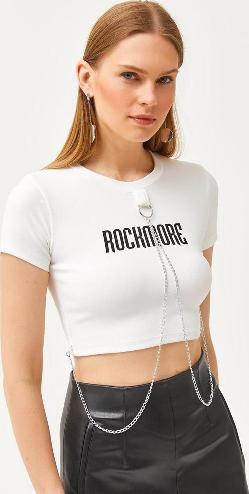Aksesuarlı Ottoman Crop Bluz