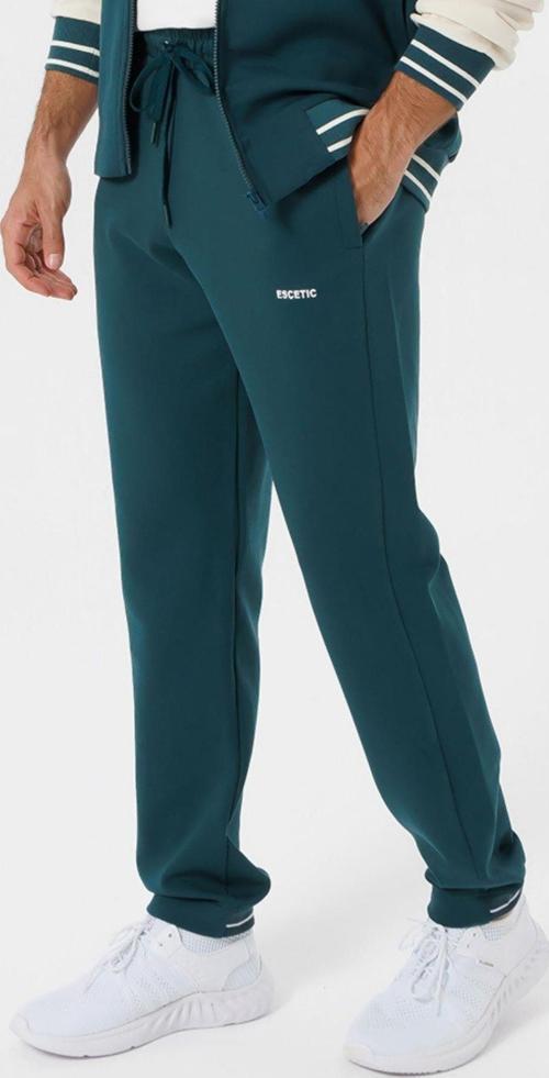 Yeşil 4 Mevsim Doubleface Kumaş Spor Slimfit Erkek Eşofman Altı S0023