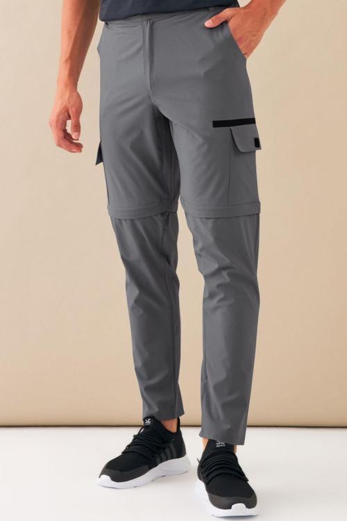 Koyu Gri Erkek Slimfit Yazlık Spor Likra Kumaş Şort Olabilen Spor Eşofman Altı S0000