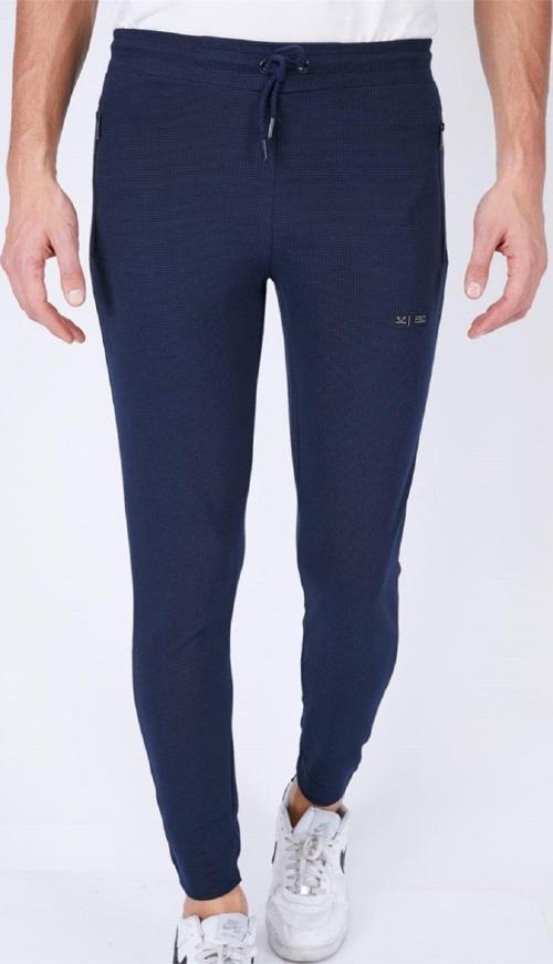 Erkek Spor Slimfit Lacivert Bordo Eşofman Altı Nefes Alabilen Pıtırcık Kumaş 1793