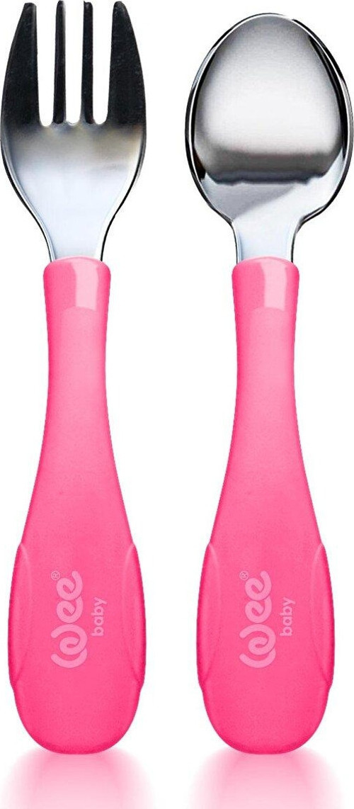 Paslanmz Çelik Çatal Kaşık Seti Pembe