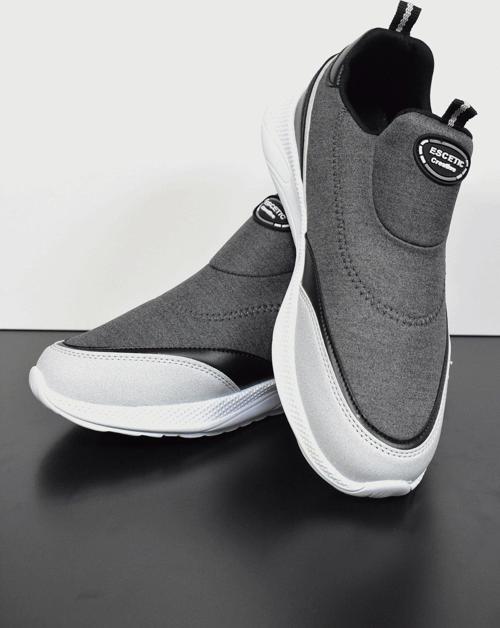 Erkek Füme-Beyaz Sneaker Yumuşak Taban Bağcıksız Spor Ayakkabı AY0003