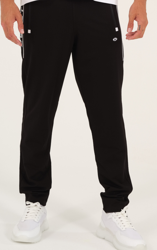 Erkek Siyah Slimfit Nefes Alabilen Süper 2 İplik Kumaş 4 Mevsim Spor Eşofman Altı 1905