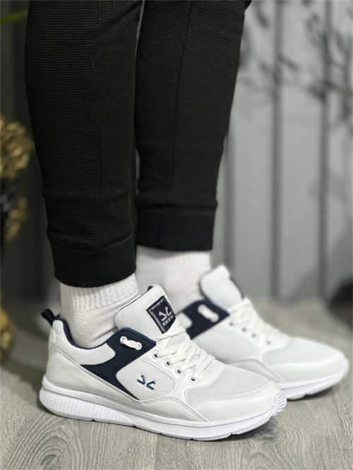 Beyaz Lacivert Erkek Anorak Gövde Yazlık Sneaker Hafif Spor Ayakkabı AY0012