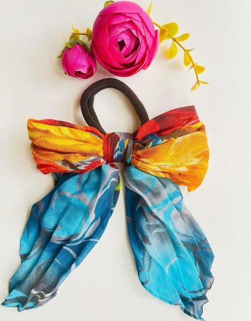 Saten Fiyonklu Retro Lastik Toka