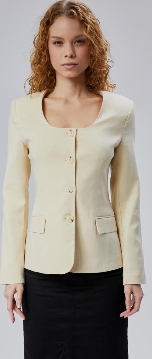 Kadın Regular Kare Yaka Dokuma Ceket