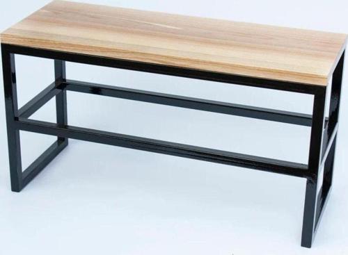 Elona Doğal Ahşap Metal Ayakkabı Rafı