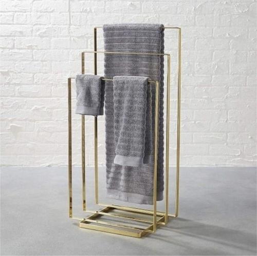 Gold Metal Üçlü Banyo Havlu Askılığı