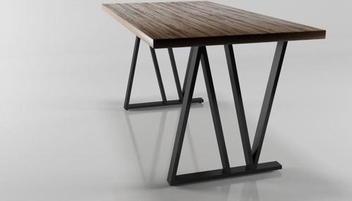Karşılıklı Üçgen Model Metal Ayak Seti Siyah Metal Masa Ayağı