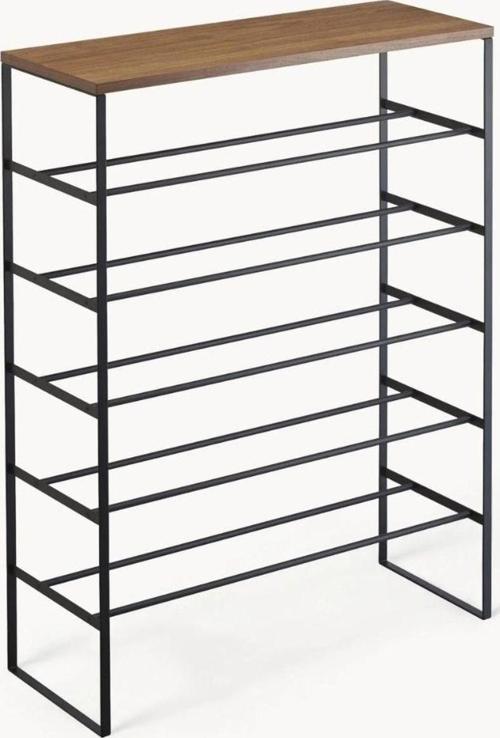 Kule Metal Doğal Ahşap Ayakkabı Rafı