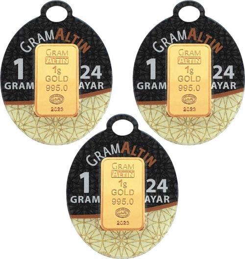 3 Adet 1 Gram 24 Ayar Gram Altın