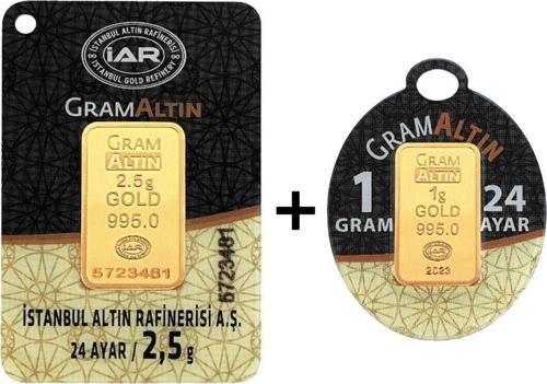 3,5 Gram (2,5+1) Külçe Gram Altın IAR 24 Ayar