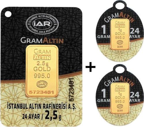 4,5 Gram (2,5+2) Külçe Gram Altın IAR 24 Ayar