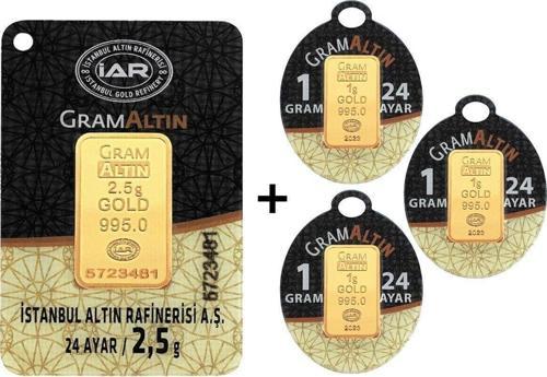 5,5 Gram (2,5+1+1+1) Külçe Gram Altın Iar 24 Ayar
