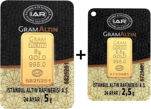 7,5 Gram (5+2,5) Külçe Gram Altın Iar 24 Ayar