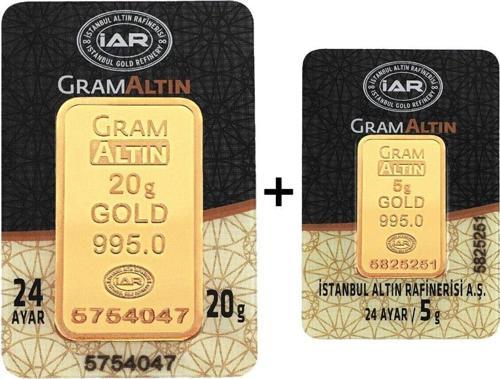 25 Gram (20+5) Külçe Gram Altın  24 Ayar