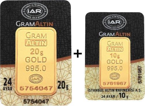 30 Gram (20+10) Külçe Gram Altın 24 Ayar
