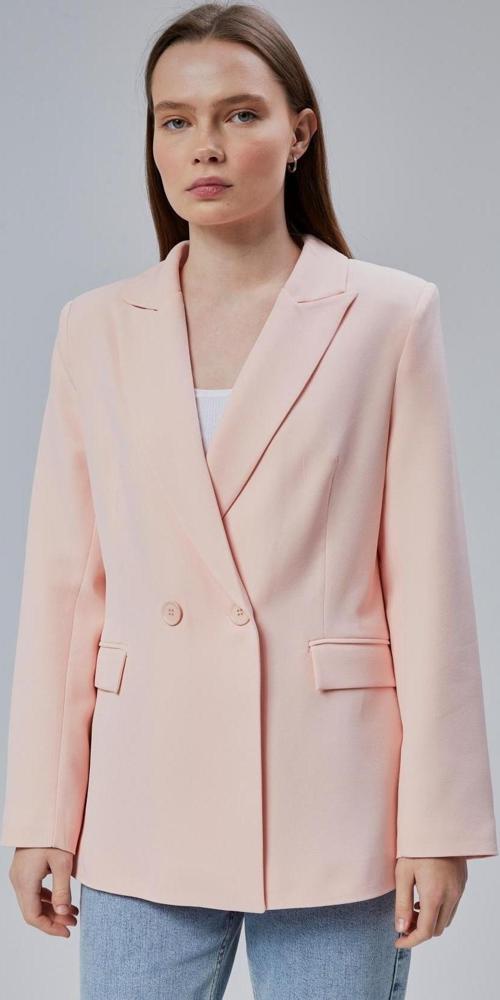 Kadın Salaş Kesim Astarlı Dokuma Blazer Ceket