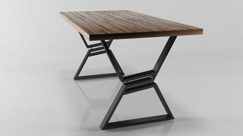 Ortası Eğimli Model Metal Ayak Seti Siyah Metal Masa Ayağı