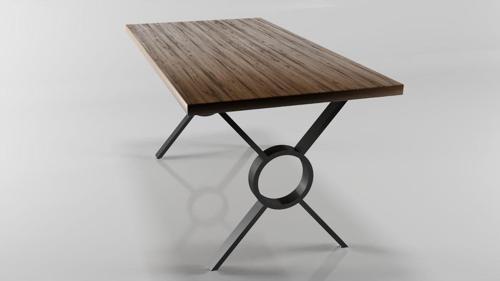Ortası Yuvarlak X Model Metal Ayak Seti Siyah Metal Masa Ayağı