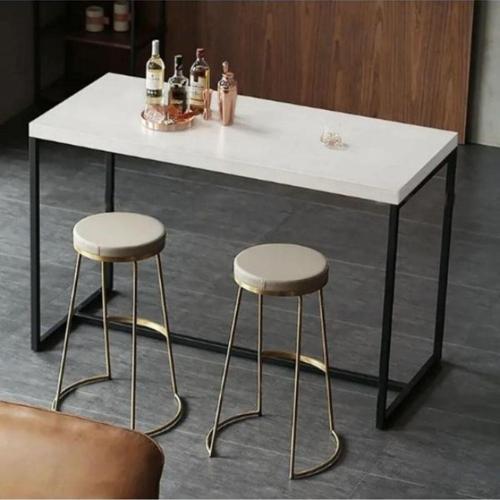 Tory Gold Metal Yuvarlak Doğal Ahşap Bar Taburesi