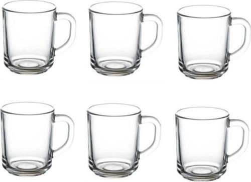 55029 6 Lı Cam Kulplu Kupa Bardak - Kupa Bardağı