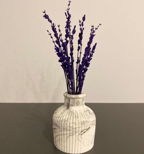 Mini Mermer Desen Çizgili Dekoratif Vazo Biblo 7X10 Cm