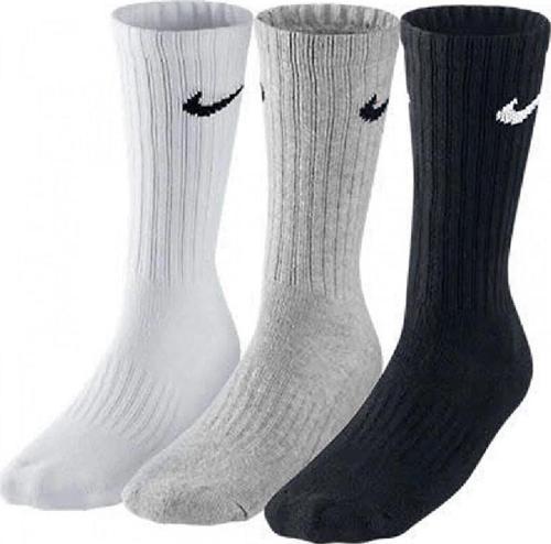 Dri Fit 3 Pack Cotton Crew Socks 3 lü Pamuklu Spor Çorap Beyaz Gri Siyah