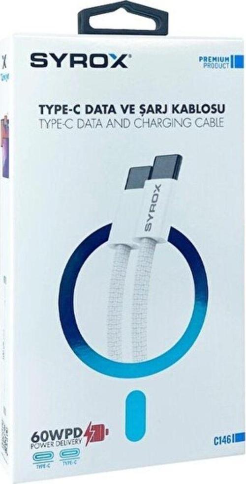 Samsung Galaxy A5 (2017) Şarj Baslık+Kablo Uyumlu C146 60W Örgü Type-C Type-C Şarj Data Kablosu