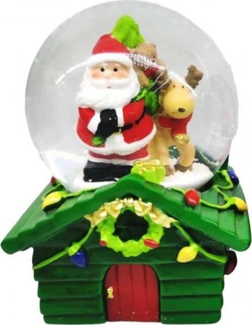 Yılbaşı Kar Küresi Noel Baba Küçük Boy Yeşil