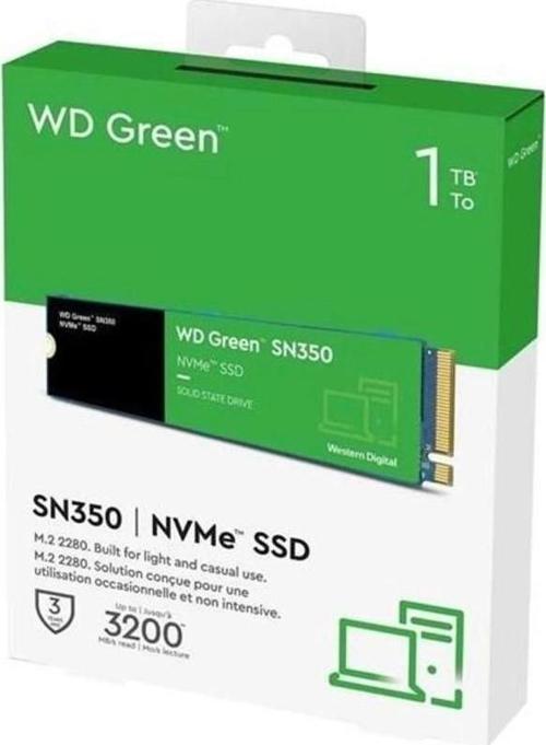 Wd Green Sn350, Wds100t3g0c, 1tb, 3200/2500, Gen3, Nvme Pcıe M.2, Ssd