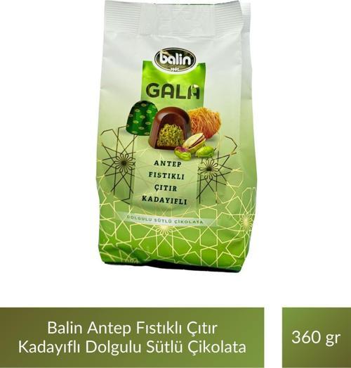 Balin Antep Fıstıklı Çıtır Kadayıflı Dolgulu Sütlü Çikolata 360 gr